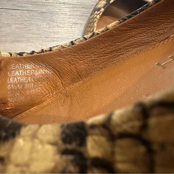 TORY BURCH Ballet Flats Size 6.5 Leather Georgia Snakeskin Animal Print - Picture 12 of 12